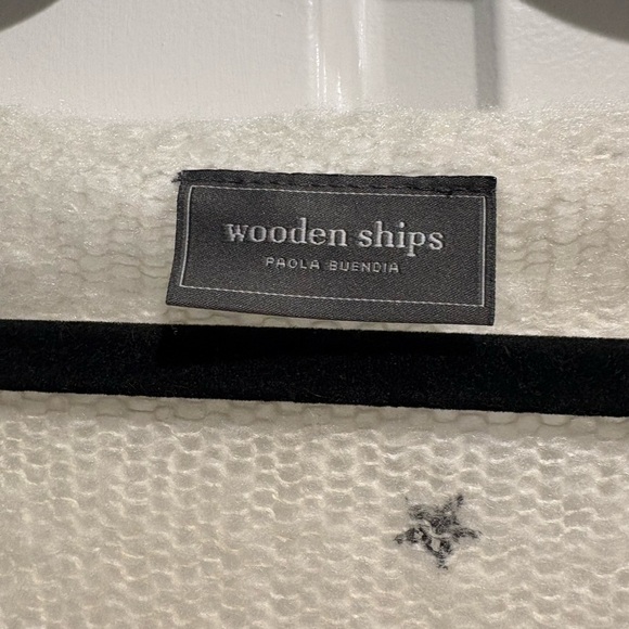 Wooden Ships Star Open Weave Scoop neck oversized sweater white M L - Picture 2 of 7